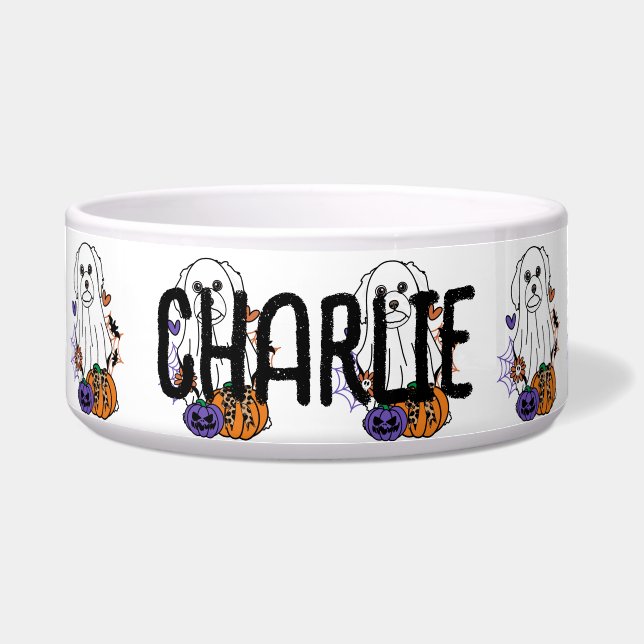 Malteser Halloween Ghost Dog Napf (Vorderseite)