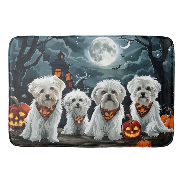 Malteser Halloween Spooky Badematte (Vorderseite)