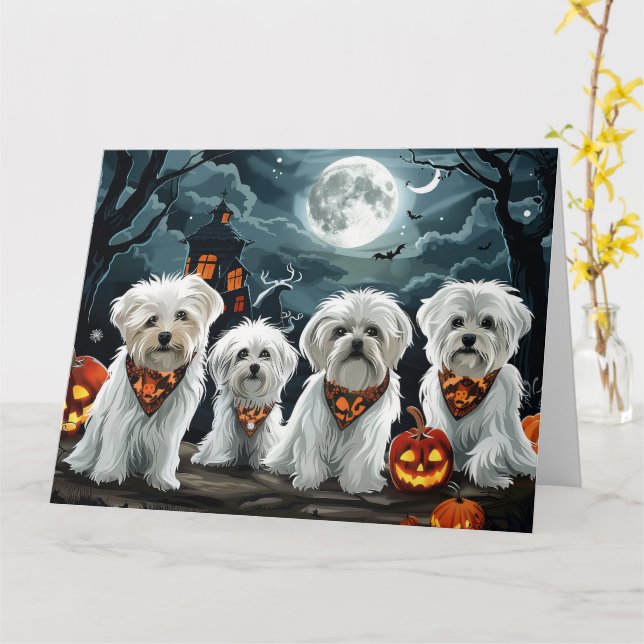 Malteser Halloween Spooky Karte (Gelbe Blume)