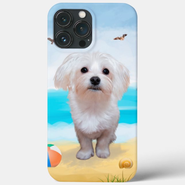 Malteser Hund am Strand Case-Mate iPhone Hülle (Rückseite)