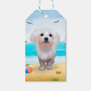 Malteser Hund am Strand Geschenkanhänger