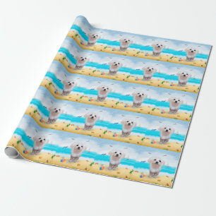 Malteser Hund am Strand Geschenkpapier