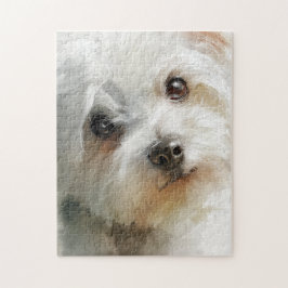 Malteser-Hund Aquarell-Porträt