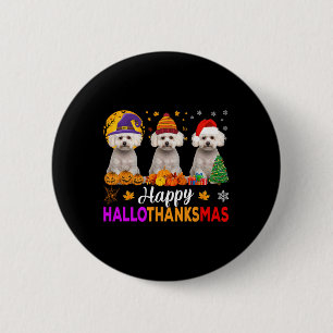 Malteser Hund Halloween Weihnachtsknöchel 1 Button