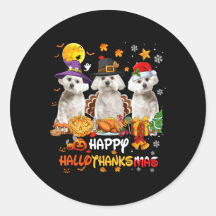 Malteser Hund Happy Halloween Erntedank Merry Chr Runder Aufkleber