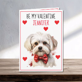 Malteser Hund I Woof You Valentine Karte