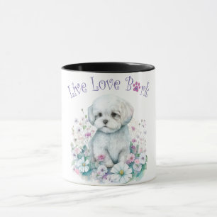 Malteser Hund Mama Floral Tasse