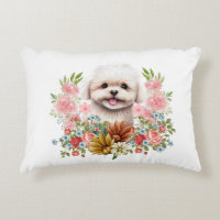 Malteser Hund mit Blume, Niedlich maltesischer Wel