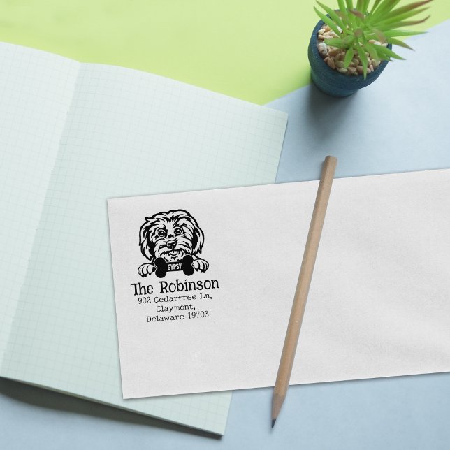 Malteser Hund, Rücksendeadresse, Gummistempel (Von Creator hochgeladen)