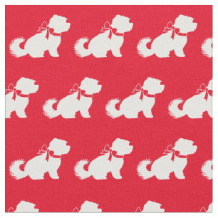 Malteser-Hund-Silhouette Haustier Rot Stoff