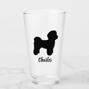 Malteser Hund Silhouette Personalisiertes Trinkgla Glas