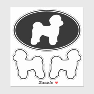 Malteser Hund Silhouetten Vinyl Sticker Set