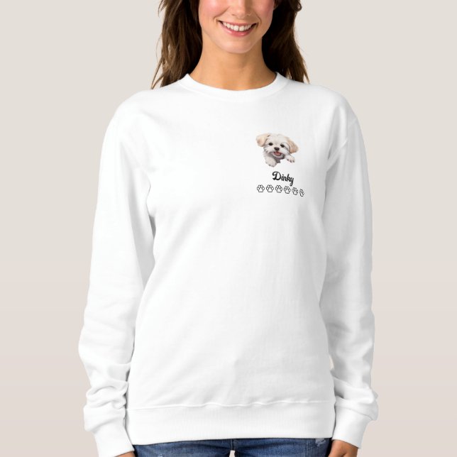Malteser Hund Sweatshirt (Vorderseite)