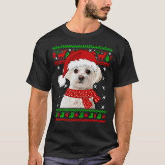Malteser Hund Ugly Sweater Christmas Welpe Hund Lo T-Shirt