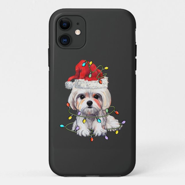 Malteser Hund Weihnachten, maltesischer Hund Case-Mate iPhone Hülle (Rückseite)