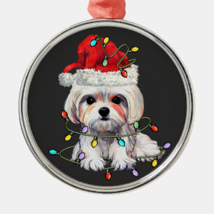 Malteser Hund Weihnachten, maltesischer Hund Ornament Aus Metall