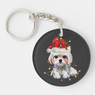 Malteser Hund Weihnachten, maltesischer Hund Schlüsselanhänger