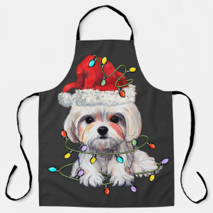 Malteser Hund Weihnachten, maltesischer Hund Schürze
