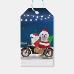 Malteser Hund Weihnachten Weihnachtsmann Geschenkanhänger