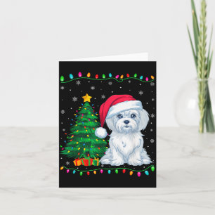 Malteser Hund Weihnachtsmann Hut Männer Frauen Kin Karte