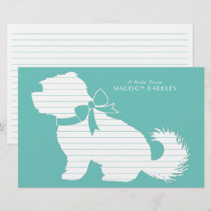 Malteser Hund Welpe Kurz Hair Teddy Bär Briefpapier