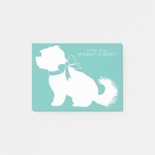 Malteser Hund Welpe Kurz Hair Teddy Bär Post-it Klebezettel