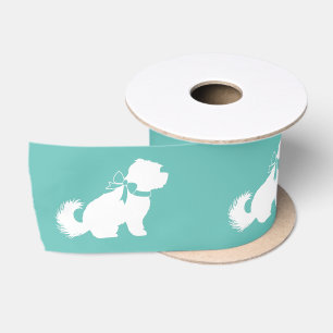 Malteser Hund Welpe Satinband