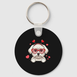 Malteser-Hunde-Herz-Valentinstag Malteser Damen  Schlüsselanhänger