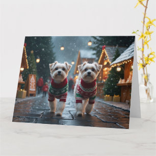 Malteser Hunde Weihnachtsschneeurlaub Karte