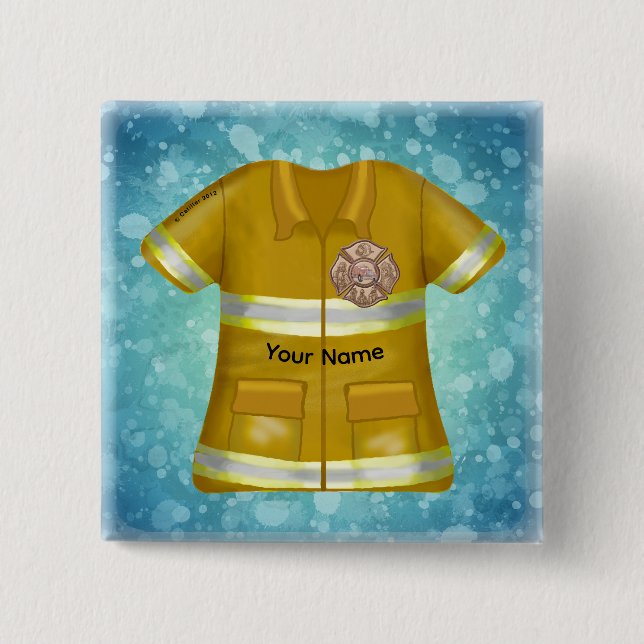 Malteser Kreuz Feuerwehrmann  Button (Vorderseite)