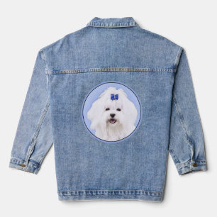 Malteser Malerei - Süße originale Hundekunst Jeansjacke