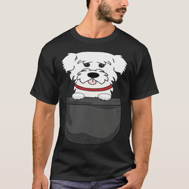 Malteser Mama Dad Dog in Bag T-Shirt (Vorderseite)