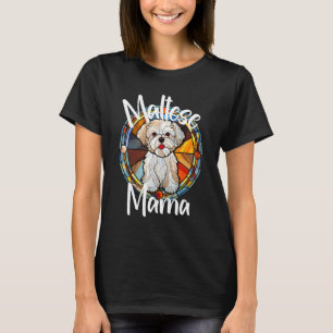 Malteser Mama Hundemutter Welpe Bunt Haustier Fell T-Shirt