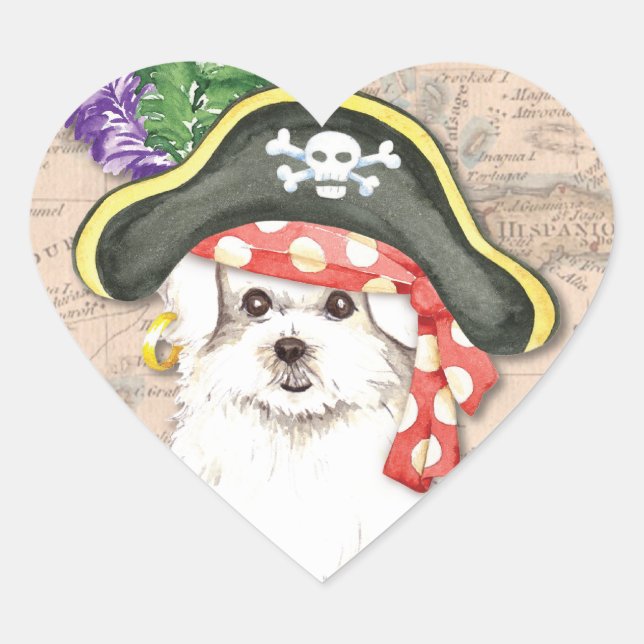 Malteser Pirate Herz-Aufkleber (Vorderseite)