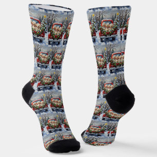 Malteser-Weihnachten-Roter-LKW-Urlaub Socken