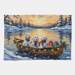 Malteser-Weihnachtsboot-Feiertag Geschirrtuch