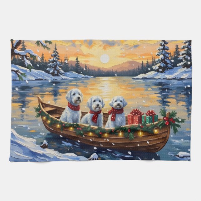 Malteser-Weihnachtsboot-Feiertag Geschirrtuch (Horizontal)