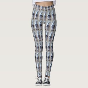 Malteser Weißer Hund Gekacheltes Foto Süß Leggings