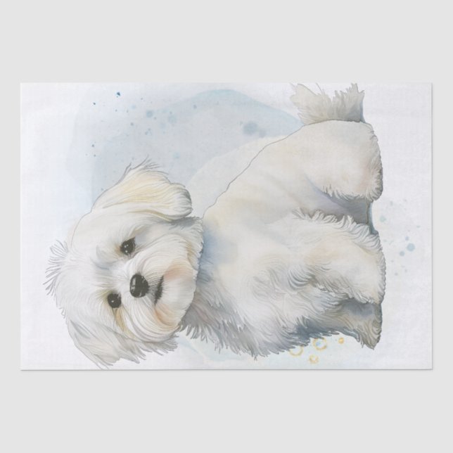 Malteser Welpenhund Seidenpapier (Vorderseite)