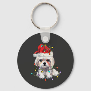 Malteserhund Weihnachten, Xmas Malteserhund Schlüsselanhänger