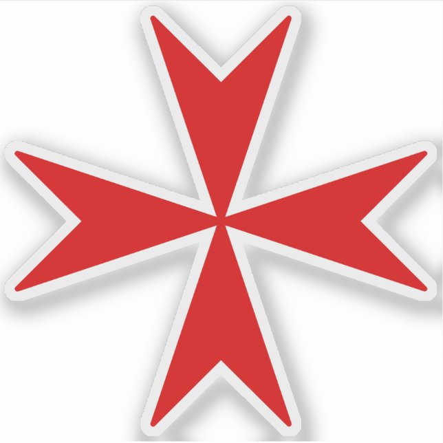 Malteserkreuz (rot) aufkleber (Vorderseite)