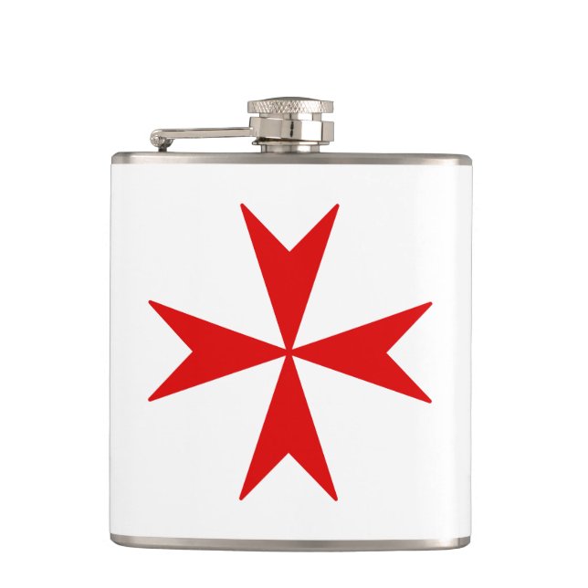 Malteserkreuz (rot) flachmann (Vorderseite)