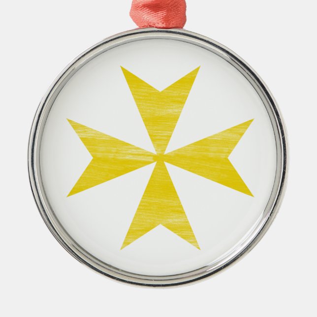 Malteserkreuz Silbernes Ornament (Vorne)