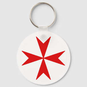 Malteserkreuz v2 (rot auf weiß) schlüsselanhänger