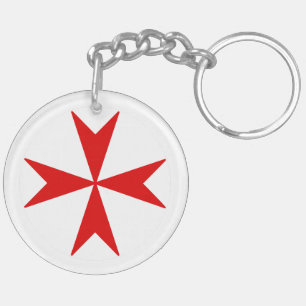 Malteserkreuz v2 (rot auf weiß) schlüsselanhänger