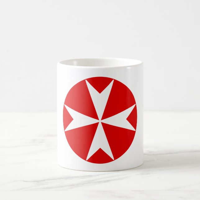 Malteserkreuz v2 (weiß auf rot) kaffeetasse (Mittel)