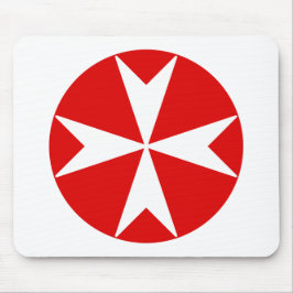 Malteserkreuz v2 (weiß auf rot) mousepad