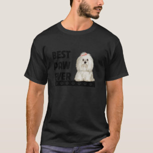 Maltesisch Best Paw je Maltipoo Vater Vathers Day T-Shirt