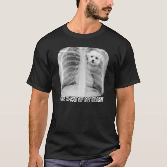 Maltesisch die Röntgenaufnahme meiner Herz-Hund-Li T-Shirt (Vorderseite)