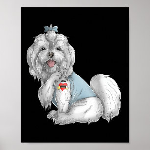 Maltesisch I Liebe Mama Tattoo Dog Funny Mothers D Poster